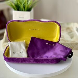 Gucci Sunglass Case - Purple w/ Pouch and Cloth